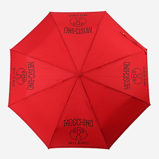 Красный брендированный зонт-автомат STITCHES  Moschino