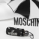 Черный складной зонт с принтом  Moschino