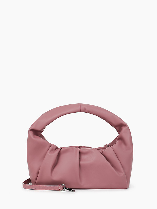 Пыльно-розовая сумка-багет из мягкой кожи  BE NICE