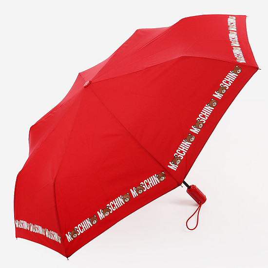 Красный зонт-автомат BEAR LOGO  Moschino