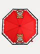 Красный зонт-автомат с принтом медвежат Тедди  Moschino