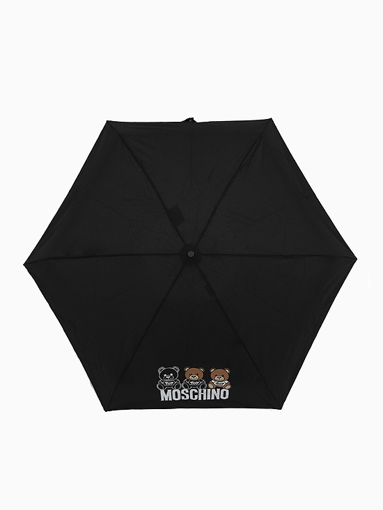 Черный механический мини-зонт  Moschino