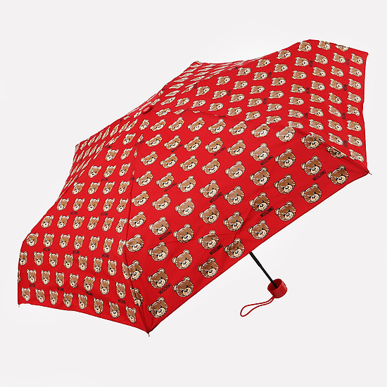 Красный мини-зонтик с принтом  Moschino