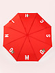 Красный зонт-автомат с фигурной ручкой  Moschino