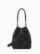 Черная сумочка-кисет из мягкой кожи в винтажном стиле  Folle