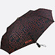 Черный зонт с бордовым принтом  Moschino