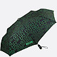Черный зонт с зеленым принтом  Moschino