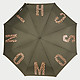Складной зонт-автомат цвета хаки с принтом  Moschino