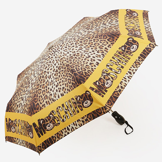 Зонт-автомат с леопардовым принтом LEO BEAR  Moschino