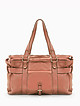 Винтажная сумка-багет из натуральной розовой кожи цвета с двумя ручками  Folle