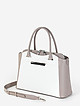 Комбинированная сумка-тоут из белой и бежево-серой кожи  Lucia Lombardi