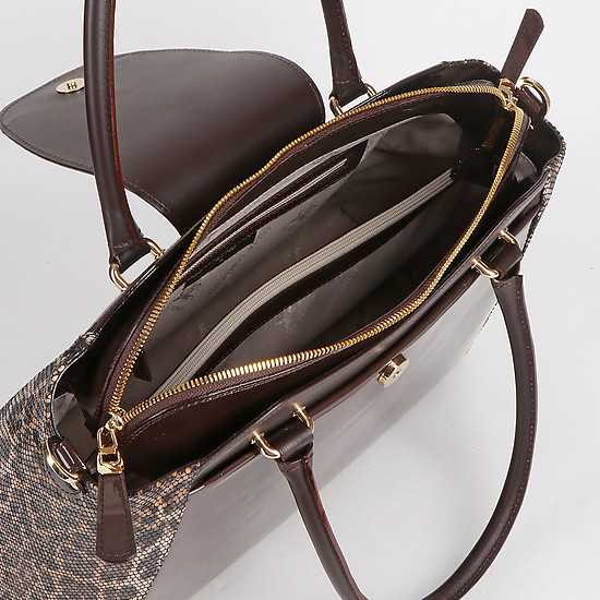 Классические сумки Lucia Lombardi 821 brown gloss leopard