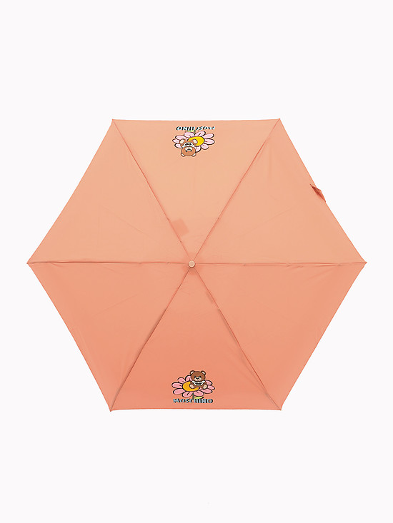 Розовый мини-зонтик с принтом логотипа бренда  Love Moschino