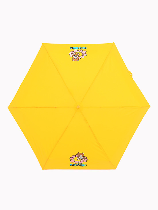 Желтый мини-зонтик с принтом логотипа бренда  Love Moschino