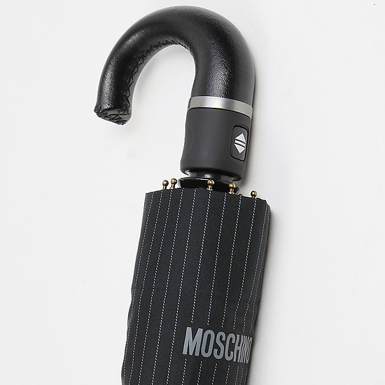 Черный складной зонт-автомат  Moschino