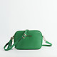 Кожаная сумка кросс-боди зеленого цвета с кисточкой  Di Gregorio