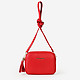 Кожаная сумка кросс-боди красного цвета с кисточкой  Di Gregorio
