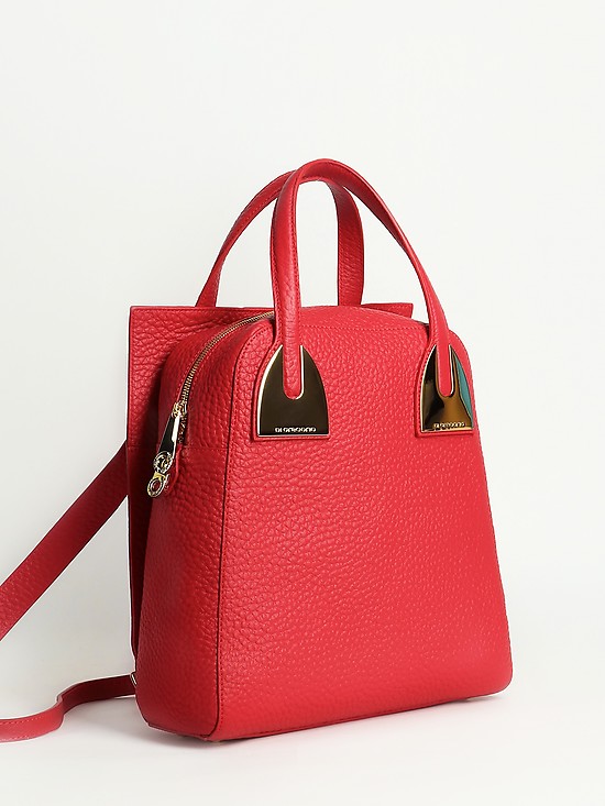 Рюкзак-сумка из красной кожи  Di Gregorio