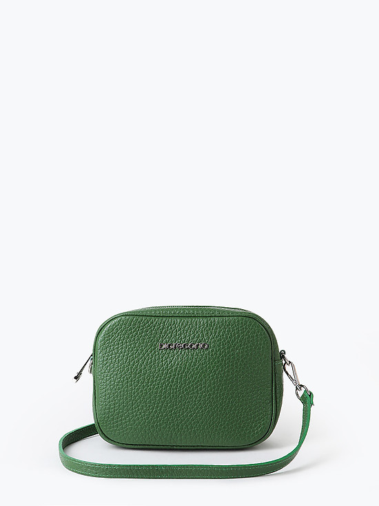 Двусторонняя сумочка кросс-боди из зеленой кожи  Di Gregorio