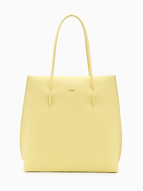 Желтая сумка-тоут из мягкой кожи с ручками на плечо  Arcadia
