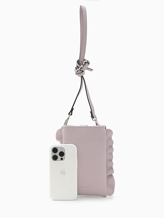 Микро-сумочка - кошелек из пыльно-розовой кожи  Ripani