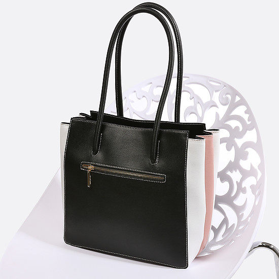 Классические сумки Arcadia 8645 safiano black beige