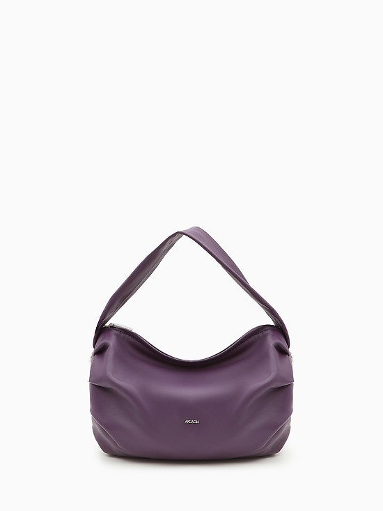 Фиолетовая сумочка-багет из мягкой кожи  Arcadia