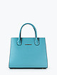 Форматная светло-голубая сумка из крупнозернистой кожи  Di Gregorio