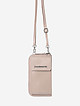 Пудрово-розовая кожаная сумочка-кошелек с ремешком на шею  Di Gregorio