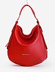 Мягкая кожаная сумка-хобо красного цвета  Di Gregorio