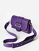 Фиолетовая кожаная сумочка кросс-боди с пряжкой и широким ремешком  Di Gregorio