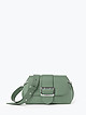 Зеленая кожаная сумочка кросс-боди с пряжкой и широким ремешком  Di Gregorio