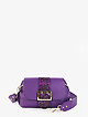Фиолетовая кожаная сумочка кросс-боди с пряжкой и широким ремешком  Di Gregorio