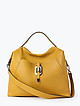 Желтая вместительная сумка-тоут из мягкой кожи  Di Gregorio