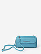 Светло-голубая кожаная микро-сумочка - кошелек  Di Gregorio