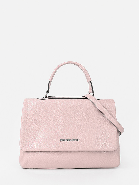 Мягкая сумка сэтчел из пудрово-розовой кожи  Di Gregorio