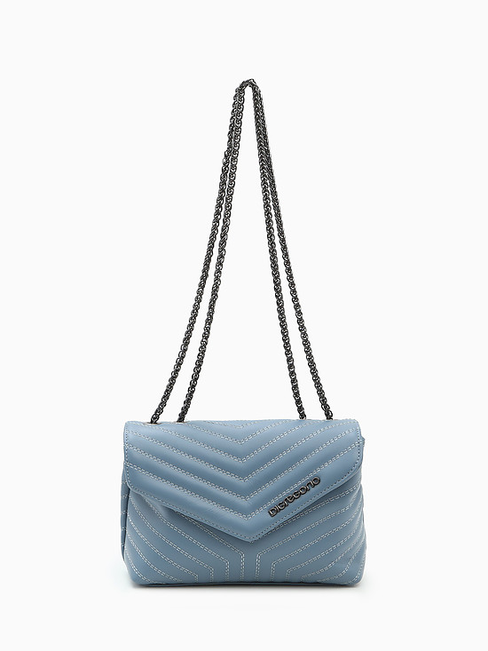 Голубая сумочка кросс-боди - конверт из стеганой кожи  Di Gregorio