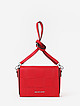 Красная сумочка кросс-боди из кожи с плетеным клапаном  Di Gregorio