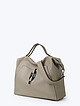 Серо-бежевая вместительная сумка-тоут из мягкой кожи  Di Gregorio