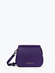 Фиолетовая кожаная сумочка через плечо с тремя отделами  Di Gregorio