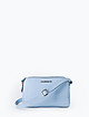Голубая кожаная сумочка кросс-боди с тремя отделами  Di Gregorio