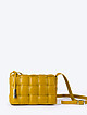 Желтая сумка кросс-боди из мягкой плетеной кожи  Di Gregorio
