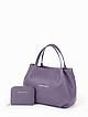 Фиолетовая сумка-тоут из мягкой кожи с кошельком в комплекте  Di Gregorio