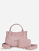 Пыльно-розовая сумка-тоут из мягкой кожи с кошельком в комплекте  Di Gregorio