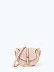 Пудрово-розовая полукруглая сумочка кросс-боди из плотной кожи  Di Gregorio