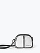 Белая кожаная сумочка кросс-боди с тремя отделами  Di Gregorio