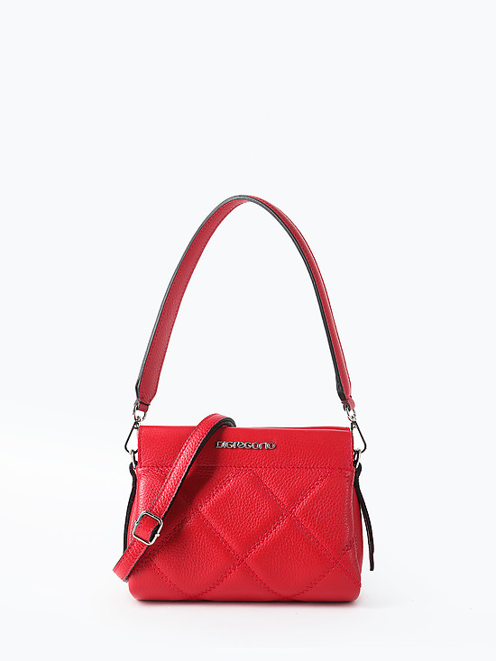 Небольшая красная сумочка кросс-боди из стеганой кожи  Di Gregorio