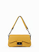 Горчично-желтая сумочка-багет из плотной кожи  Di Gregorio
