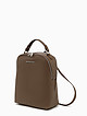 Серо-коричневый кожаный рюкзак с двумя отделениями  Di Gregorio