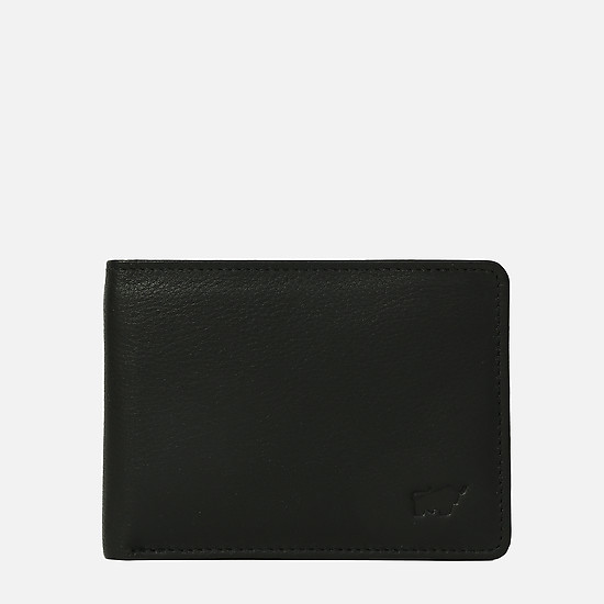 Черный кожаный бумажник в одно сложение  Braun Buffel